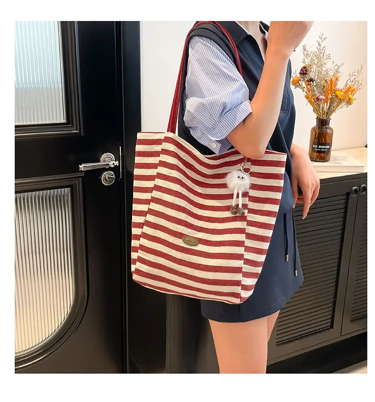 Green Striped Shoulder Bag Women 2023 Summer — feature 19