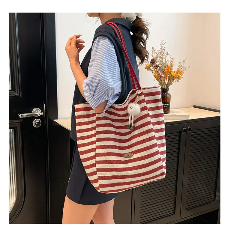 Green Striped Shoulder Bag Women 2023 Summer — feature 21