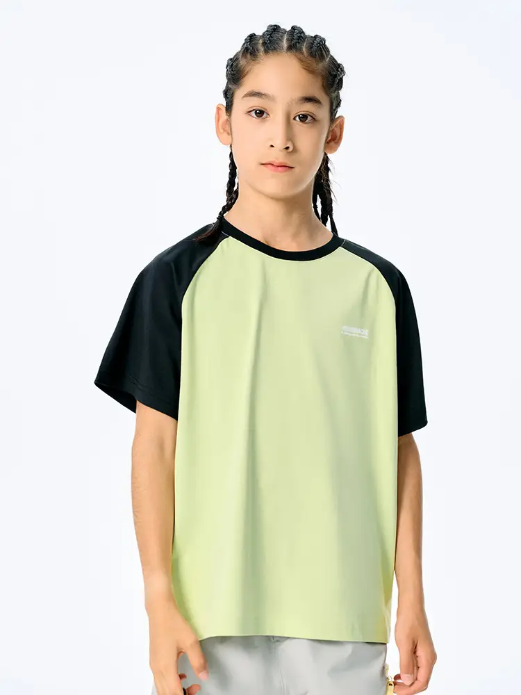 Kids Japanese Style Raglan Sleeve T-Shirt Blue Black Shorts Set - Image 4