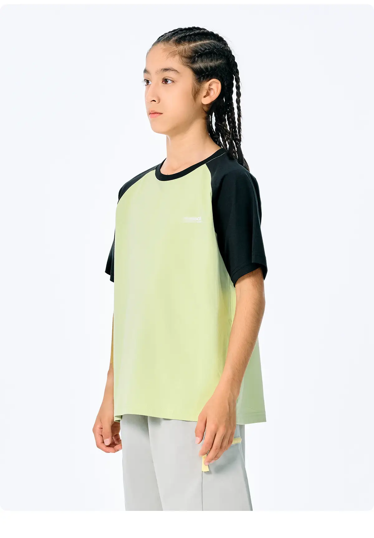 Kids Japanese Style Raglan Sleeve T-Shirt Blue Black Shorts Set — feature 17