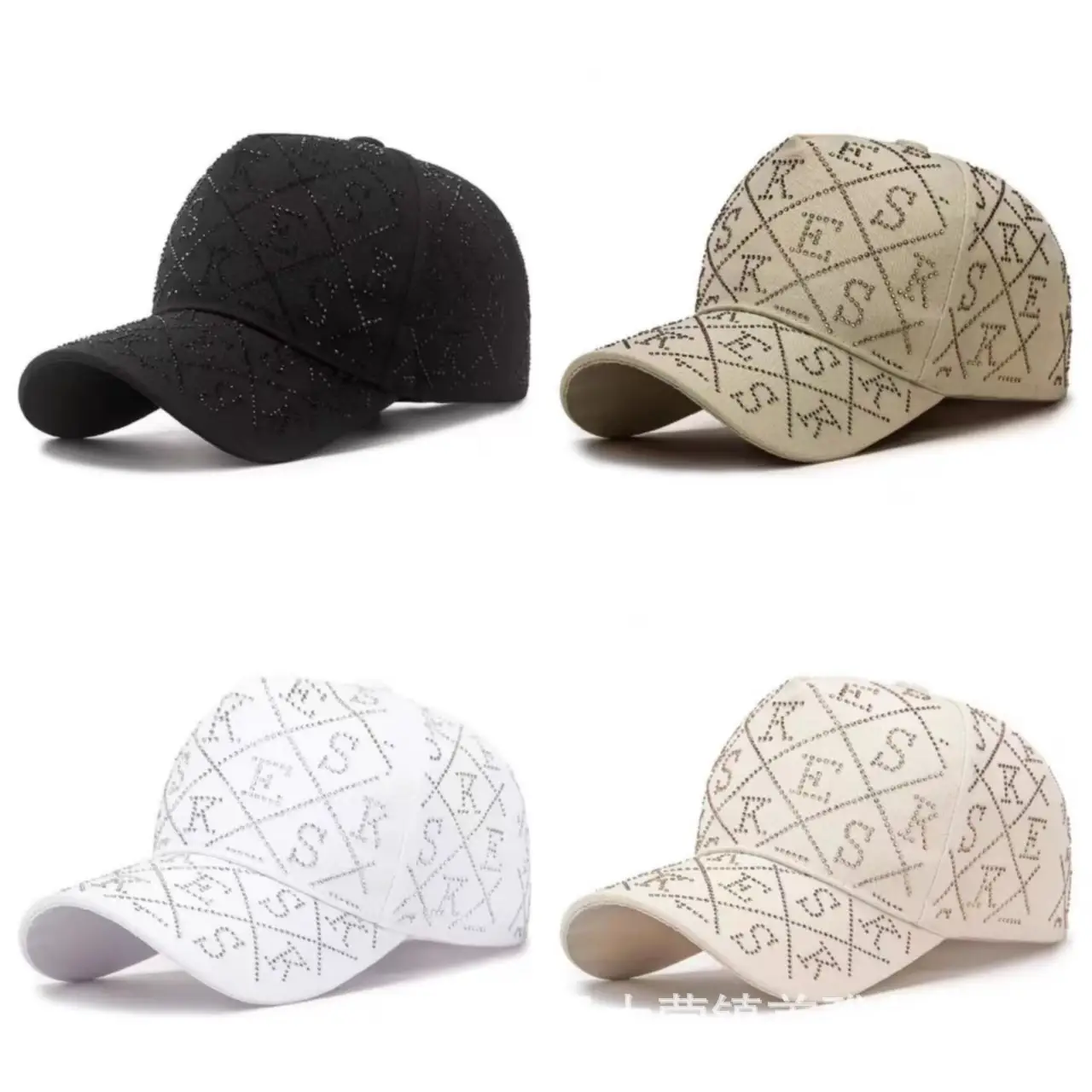 Korean Style Diamond Letter Baseball Caps for Women - Image 5
