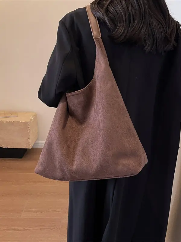 Women Cross-Border Retro Soft Suede Shoulder Bag Brown 2026 - Image 7