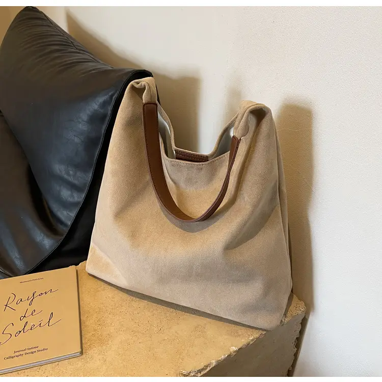 Women Cross-Border Retro Soft Suede Shoulder Bag Brown 2026 — feature 12