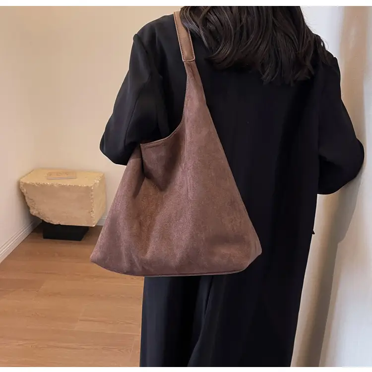 Women Cross-Border Retro Soft Suede Shoulder Bag Brown 2026 — feature 18