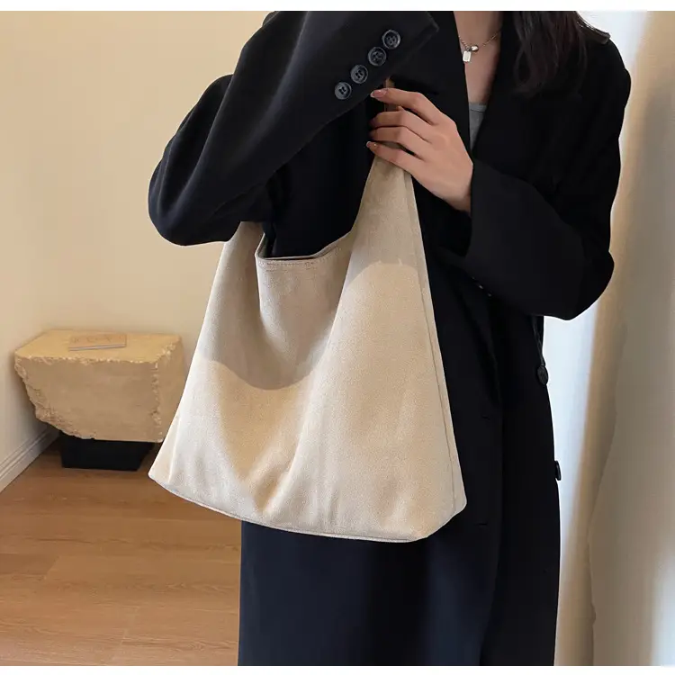 Women Cross-Border Retro Soft Suede Shoulder Bag Brown 2026 — feature 22