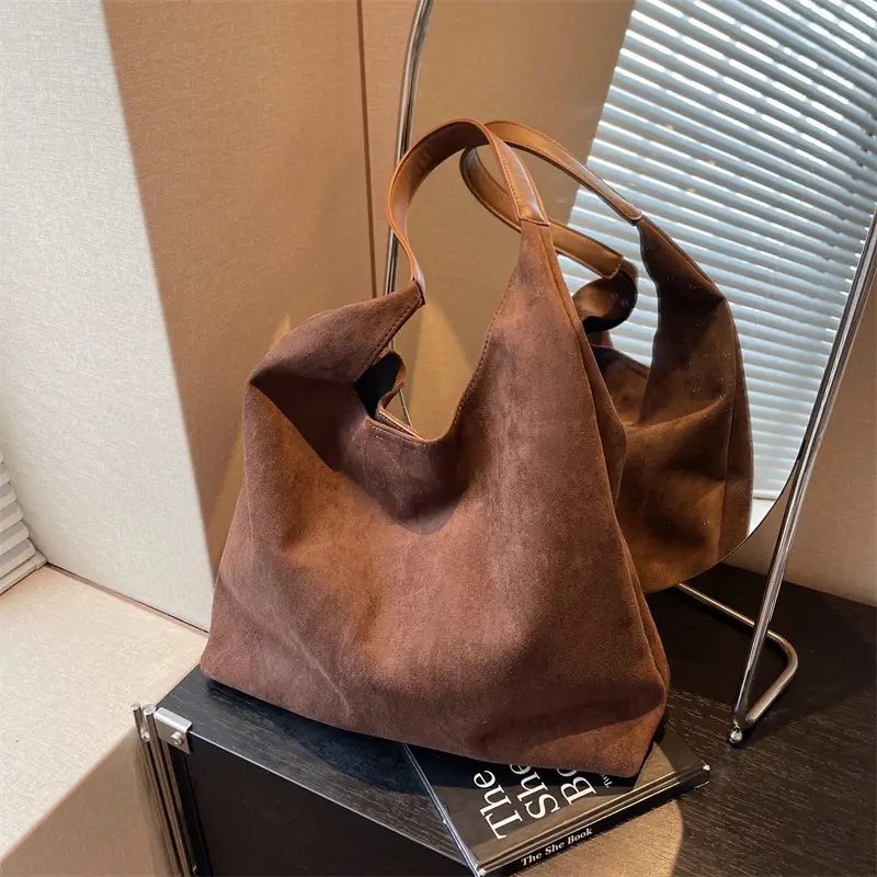 Women Cross-Border Retro Soft Suede Shoulder Bag Brown 2026 - Image 2