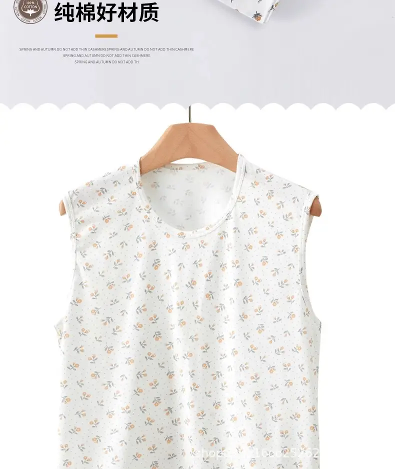 Women's New Middle-Aged and Elderly Wide-Shouldered Vest Loose Large Size Old Lady's Top Sleeveless Undershirt Mother's Plus-Size Intimates — feature 8