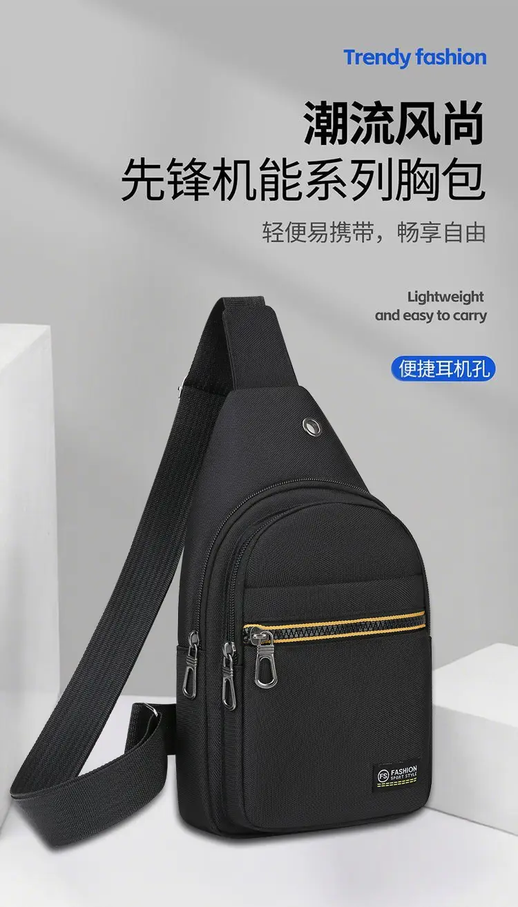 Men's Grey Crossbody Bag with Multi-Functional Design — feature 1