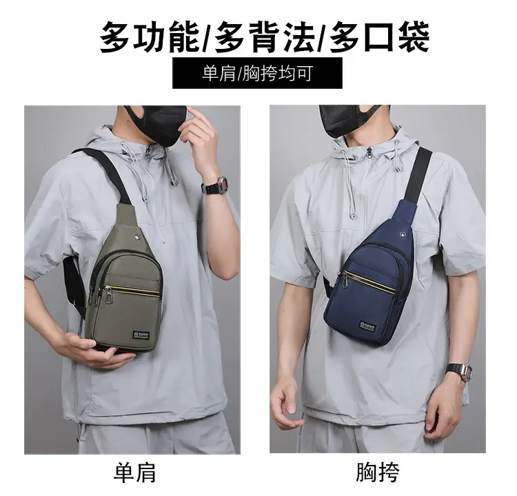 Men's Grey Crossbody Bag with Multi-Functional Design — feature 3