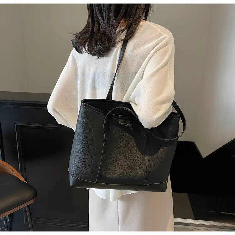 Women's Large Tan Tote Bag with Leather Handles — feature 11