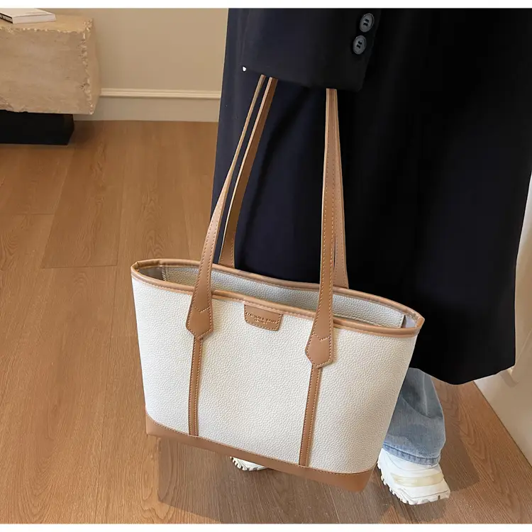 Women's Large Tan Tote Bag with Leather Handles — feature 20