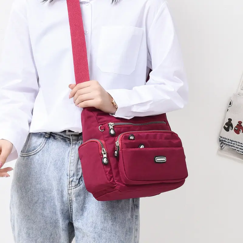 Purple Multi-Pocket Shoulder Crossbody Bag for Women - Image 12