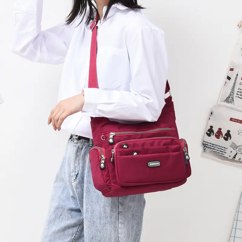 Purple Multi-Pocket Shoulder Crossbody Bag for Women - Image 14