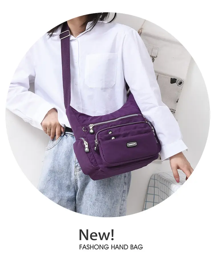 Purple Multi-Pocket Shoulder Crossbody Bag for Women — feature 14