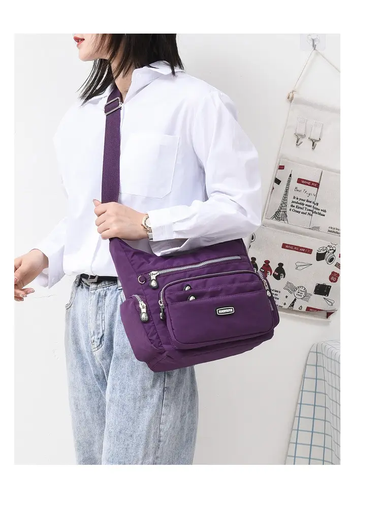 Purple Multi-Pocket Shoulder Crossbody Bag for Women — feature 15