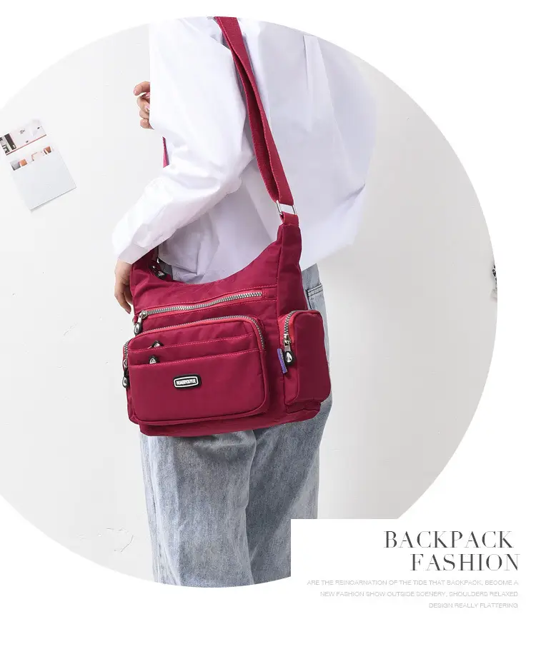 Purple Multi-Pocket Shoulder Crossbody Bag for Women — feature 18