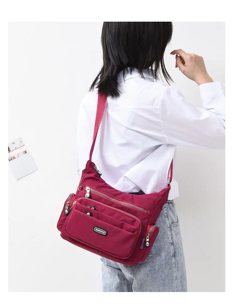 Purple Multi-Pocket Shoulder Crossbody Bag for Women — feature 19