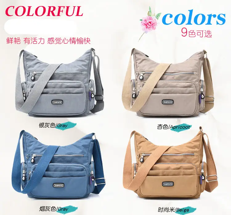 Purple Multi-Pocket Shoulder Crossbody Bag for Women — feature 2