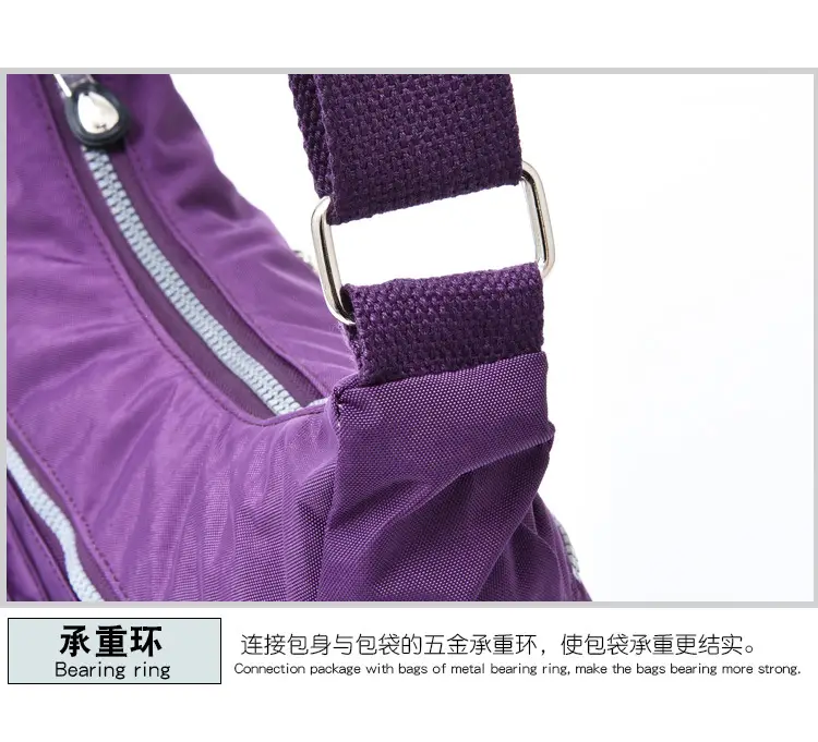 Purple Multi-Pocket Shoulder Crossbody Bag for Women — feature 25