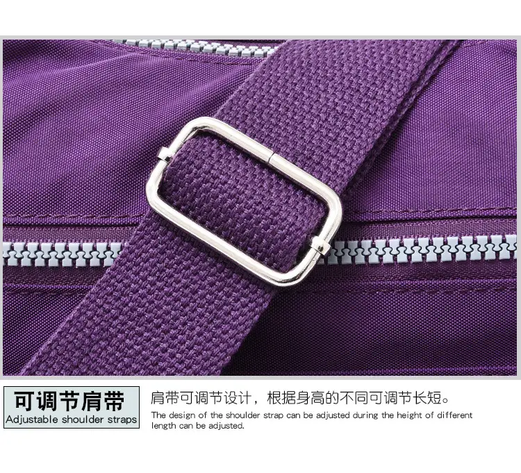 Purple Multi-Pocket Shoulder Crossbody Bag for Women — feature 26
