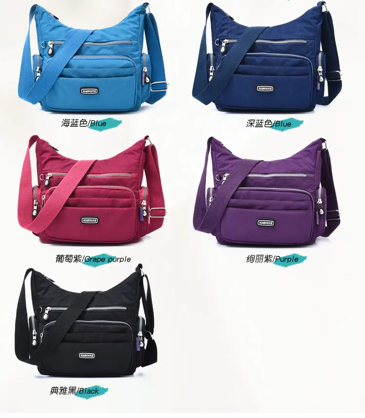 Purple Multi-Pocket Shoulder Crossbody Bag for Women — feature 3