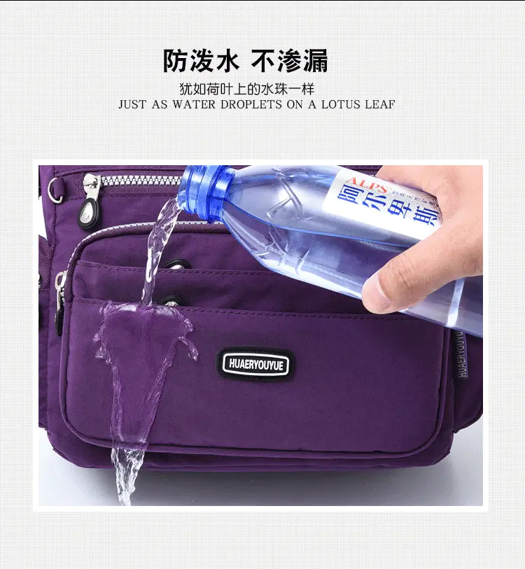 Purple Multi-Pocket Shoulder Crossbody Bag for Women — feature 5