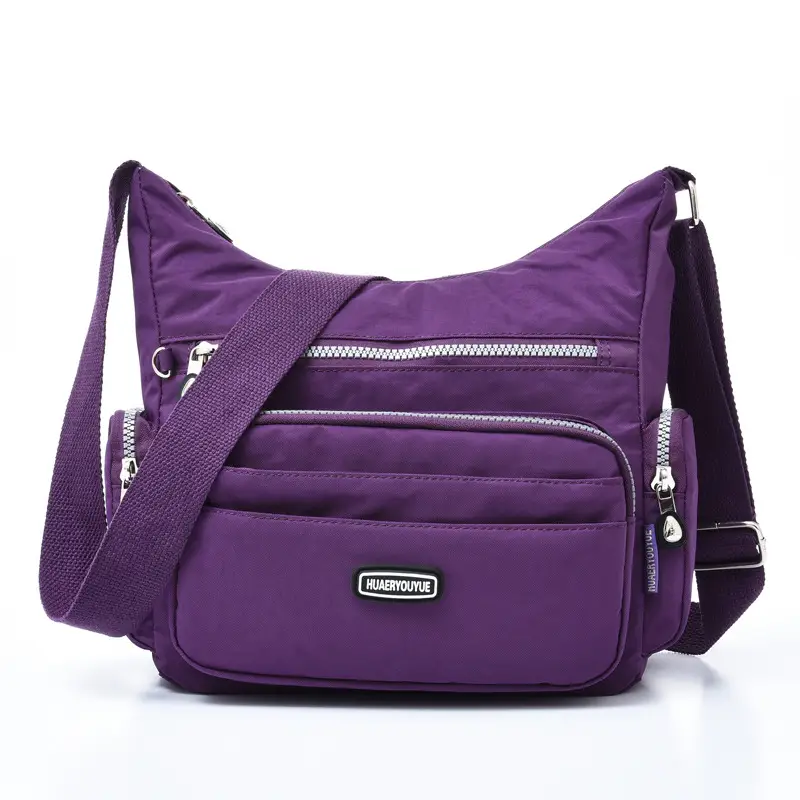 Purple Multi-Pocket Shoulder Crossbody Bag for Women - Image 8