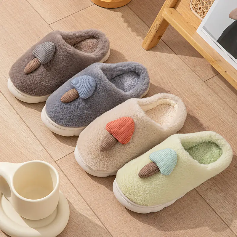 Ins-Style Cute Cotton Slippers for Winter Home Use, Indoor and Outdoor Thick-Soled Non-Slip Warm Plush Autumn and Winter Couple Slippers - Image 8