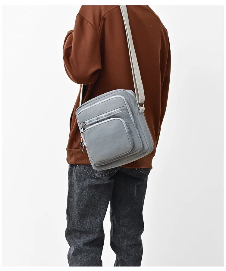 Purple Waterproof Unisex Shoulder Bag with Multiple Pockets — feature 15