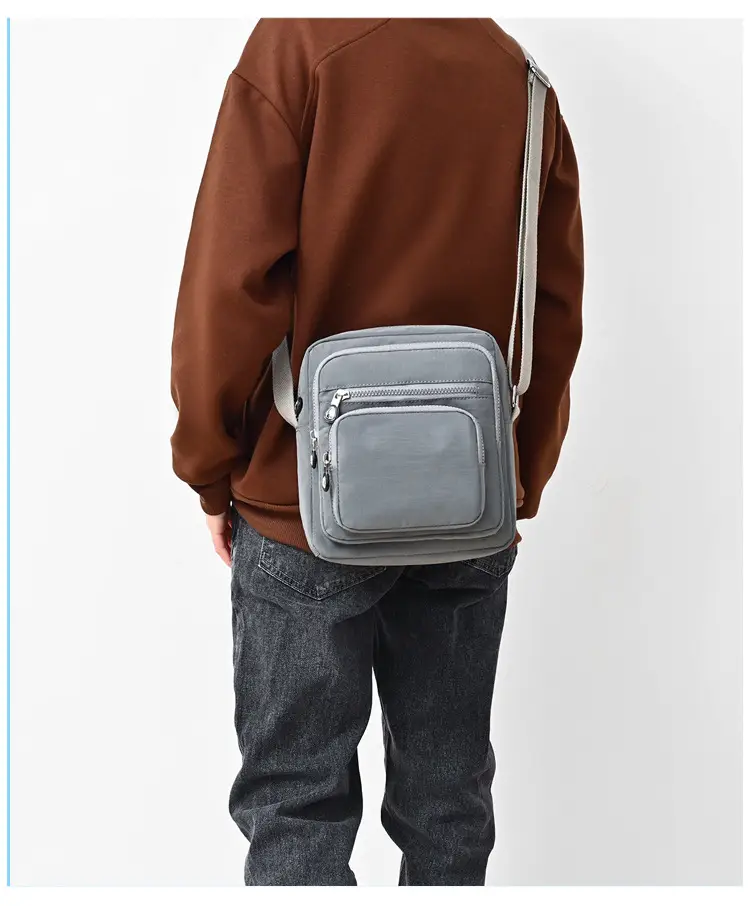 Purple Waterproof Unisex Shoulder Bag with Multiple Pockets — feature 17