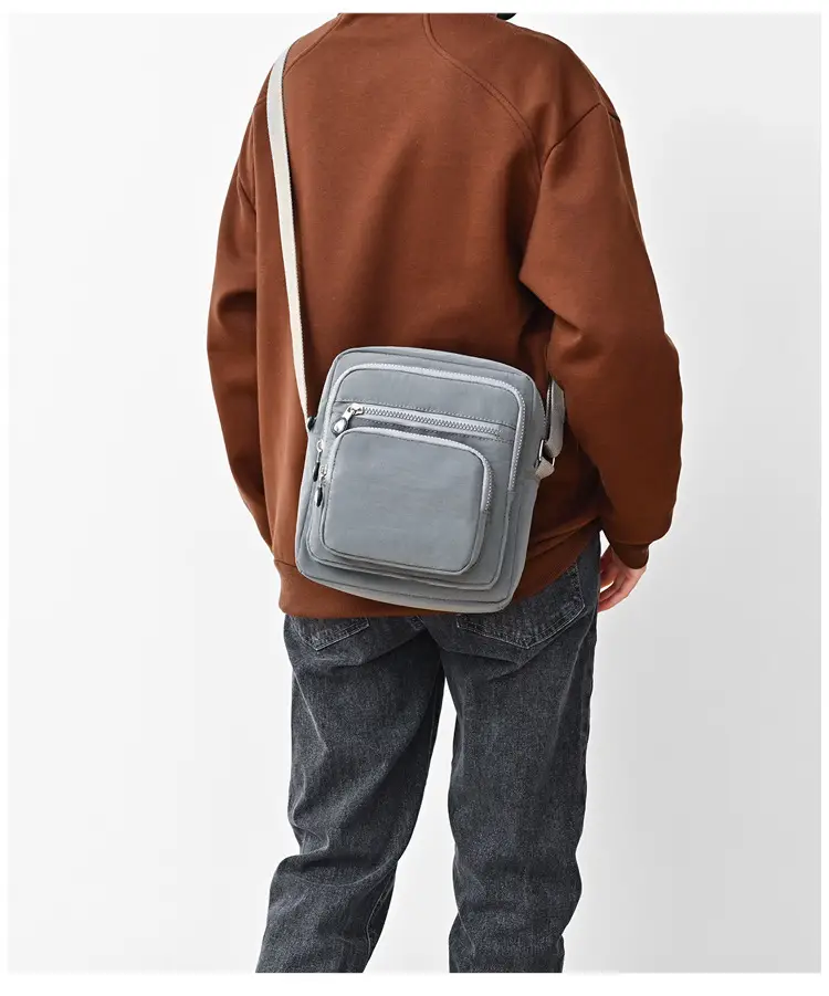 Purple Waterproof Unisex Shoulder Bag with Multiple Pockets — feature 18