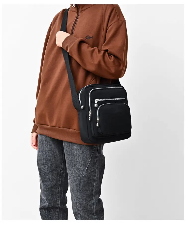 Purple Waterproof Unisex Shoulder Bag with Multiple Pockets — feature 20