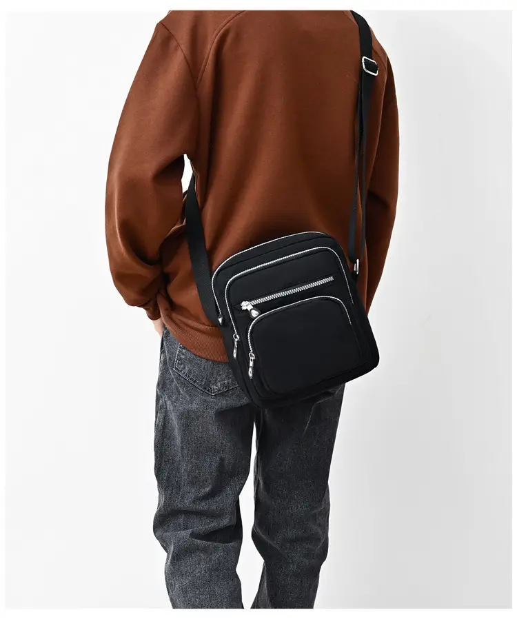 Purple Waterproof Unisex Shoulder Bag with Multiple Pockets — feature 21