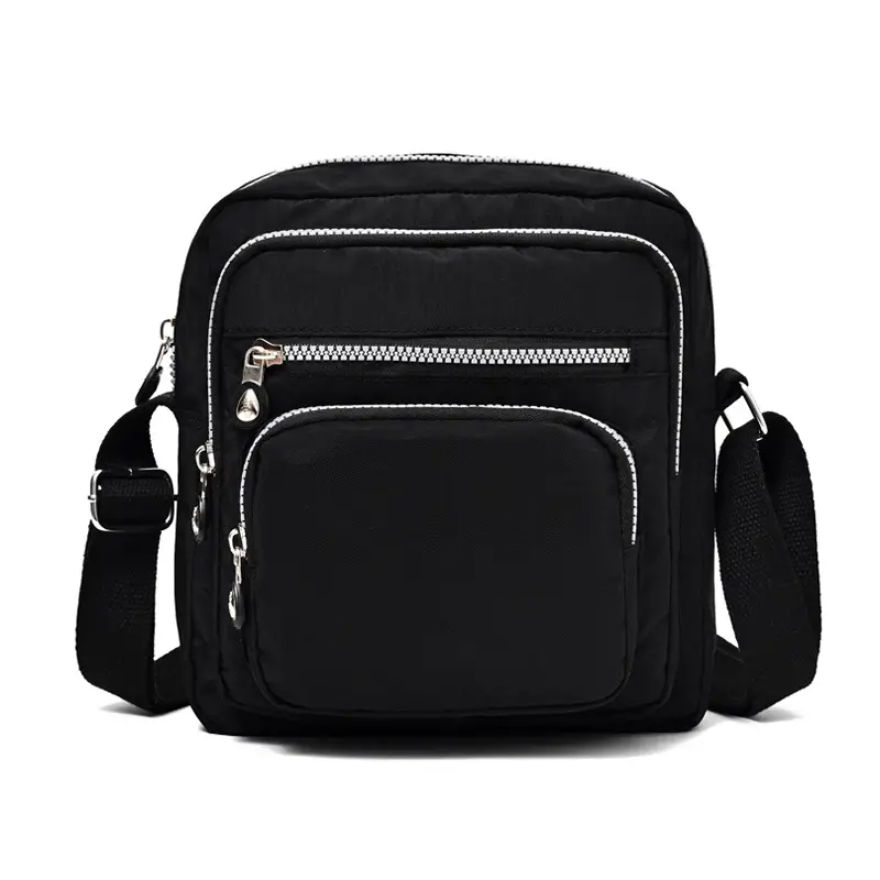 Purple Waterproof Unisex Shoulder Bag with Multiple Pockets - Image 4