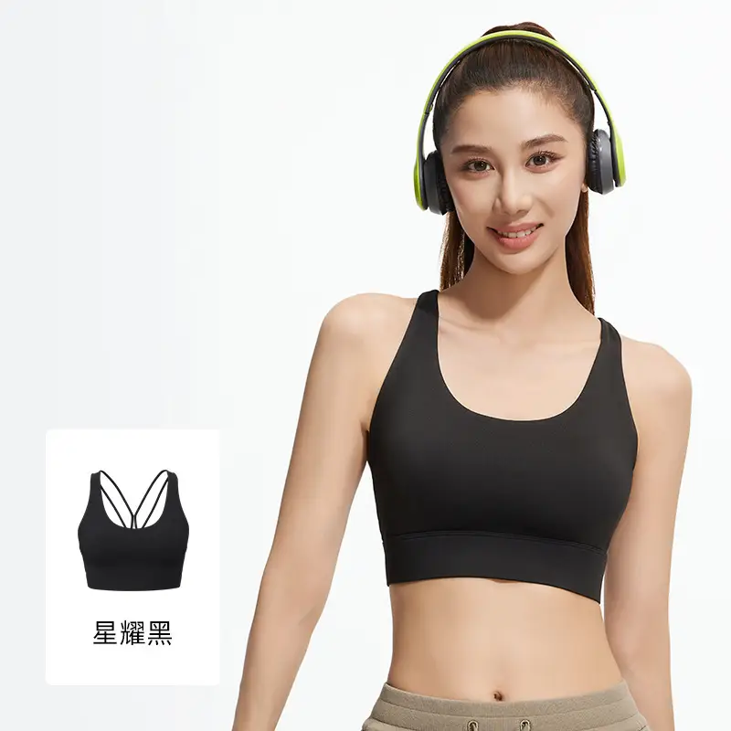 New Back Cross Sports Bra Backless Shockproof Push-Up Fitness Sports Bra for Women Summer