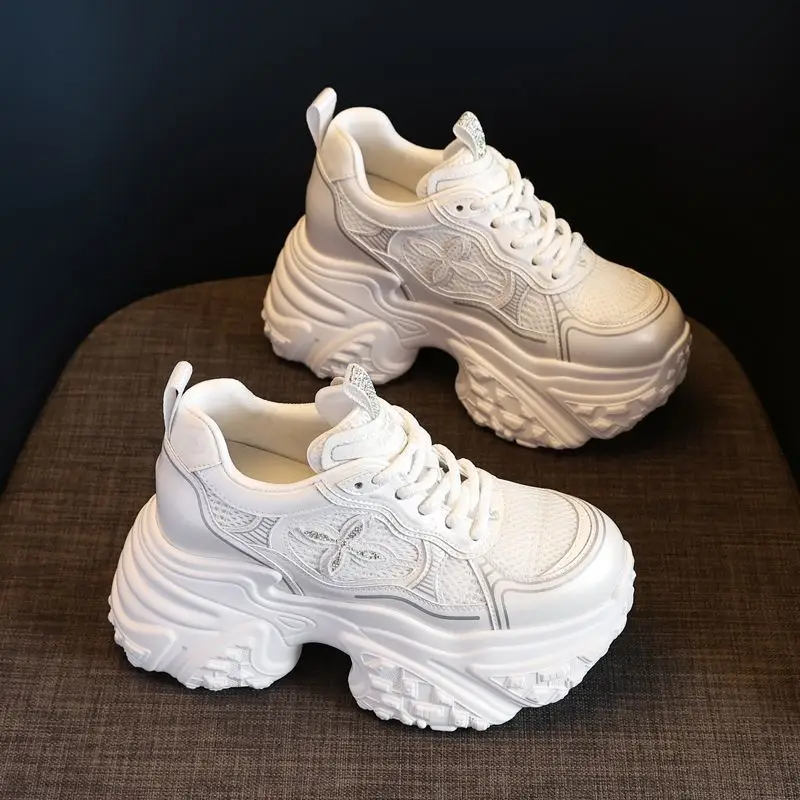 Women Silver Chunky Sneakers 2025 Comfortable Casual - Image 4