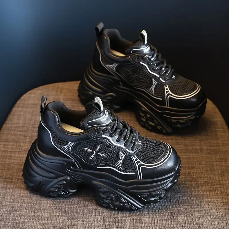 Women Silver Chunky Sneakers 2025 Comfortable Casual - Image 5