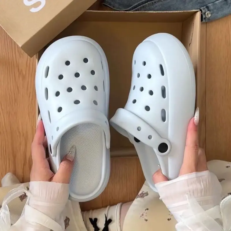 Women White Croc Croc Slippers Summer