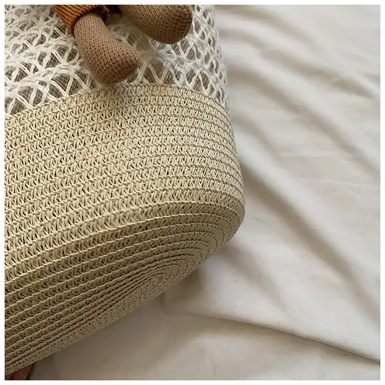 Women Woven Straw Beach Bag Large Capacity Shoulder Bag — feature 17