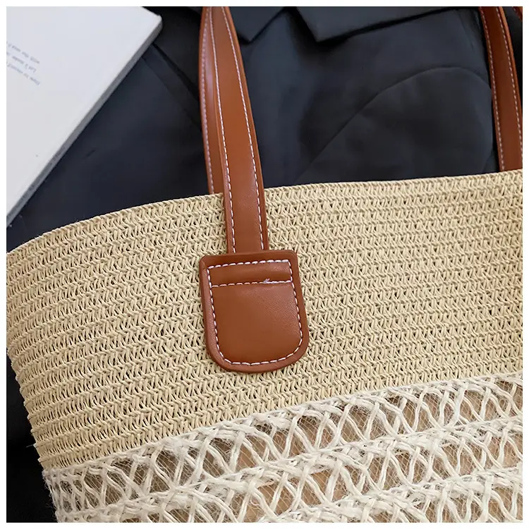 Women Woven Straw Beach Bag Large Capacity Shoulder Bag — feature 19