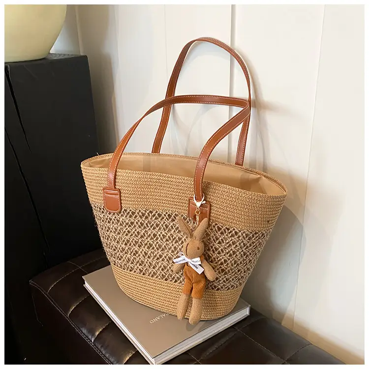 Women Woven Straw Beach Bag Large Capacity Shoulder Bag — feature 9