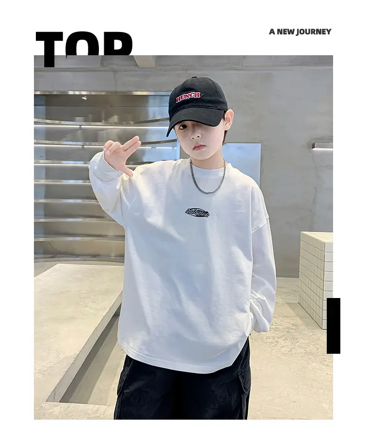 Boys White Long Sleeve Cotton T-Shirt 2025 — feature 10