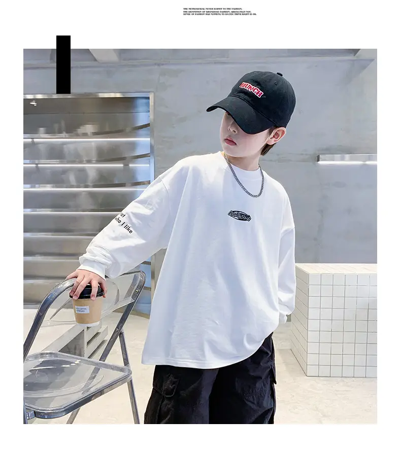 Boys White Long Sleeve Cotton T-Shirt 2025 — feature 12
