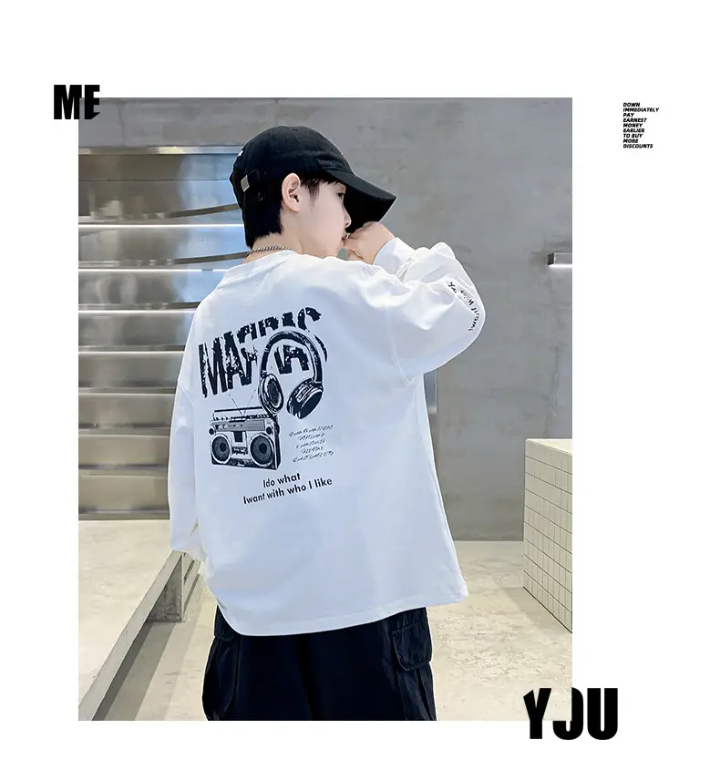 Boys White Long Sleeve Cotton T-Shirt 2025 — feature 13