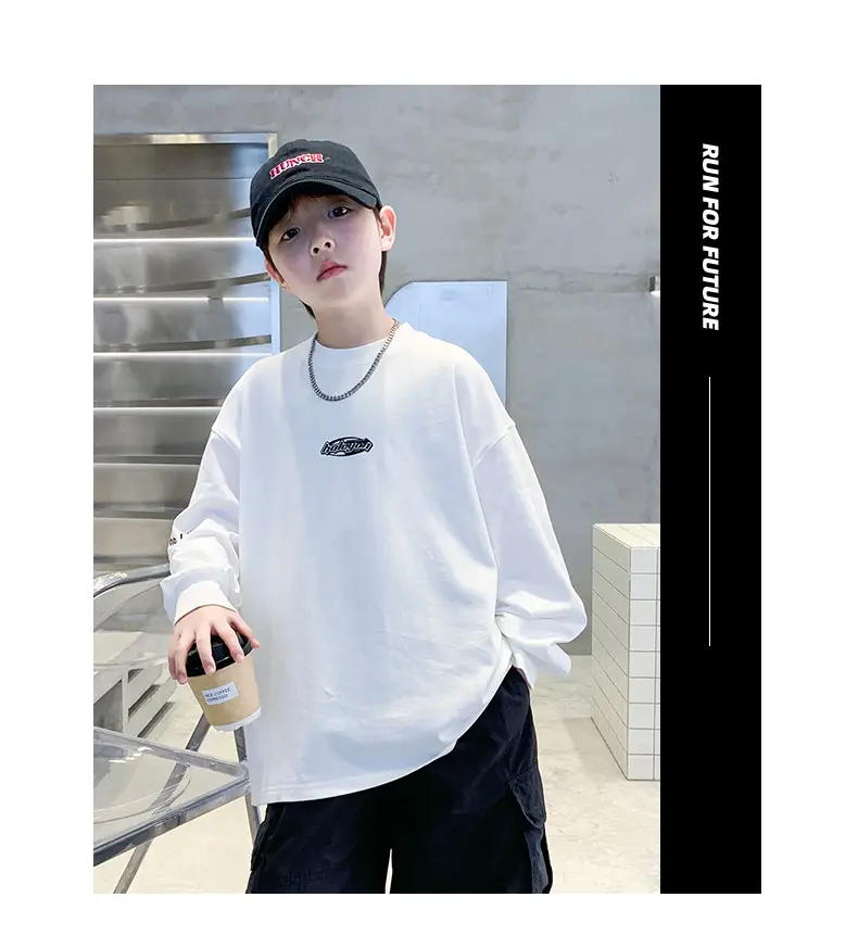 Boys White Long Sleeve Cotton T-Shirt 2025 — feature 14