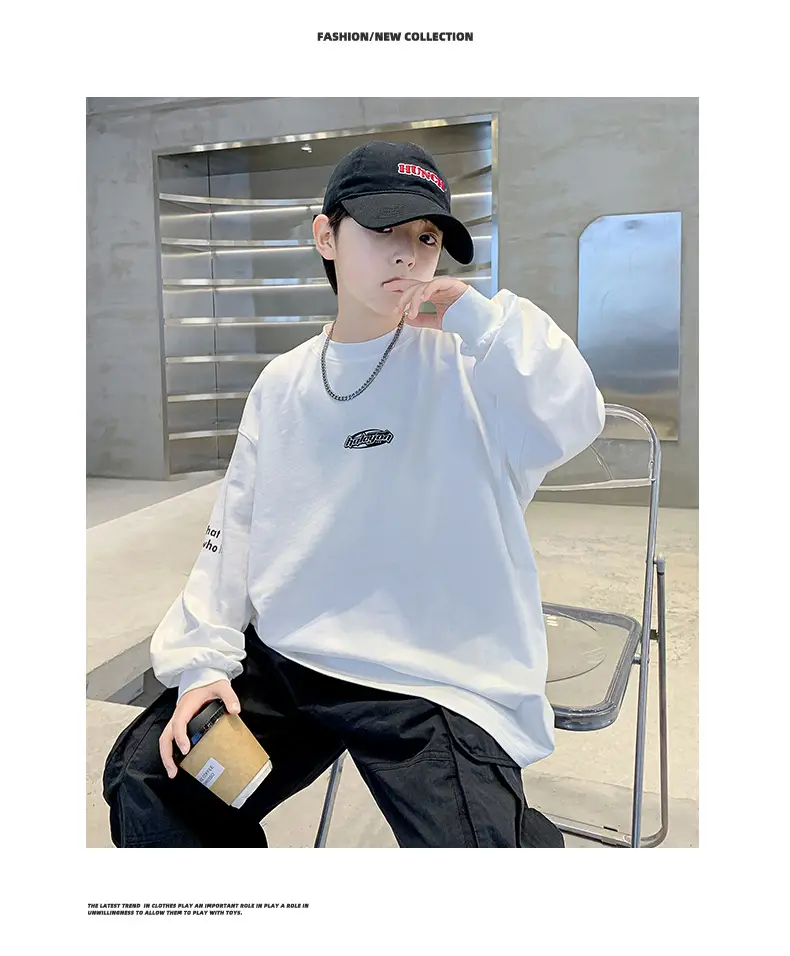 Boys White Long Sleeve Cotton T-Shirt 2025 — feature 15