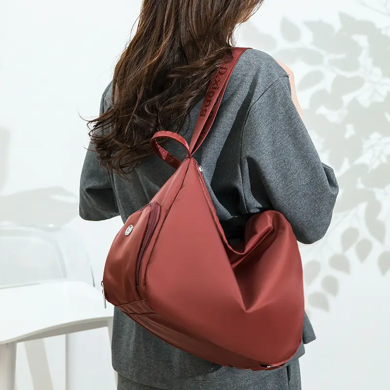 Beige One-Shoulder Crossbody Yoga Bag for Women