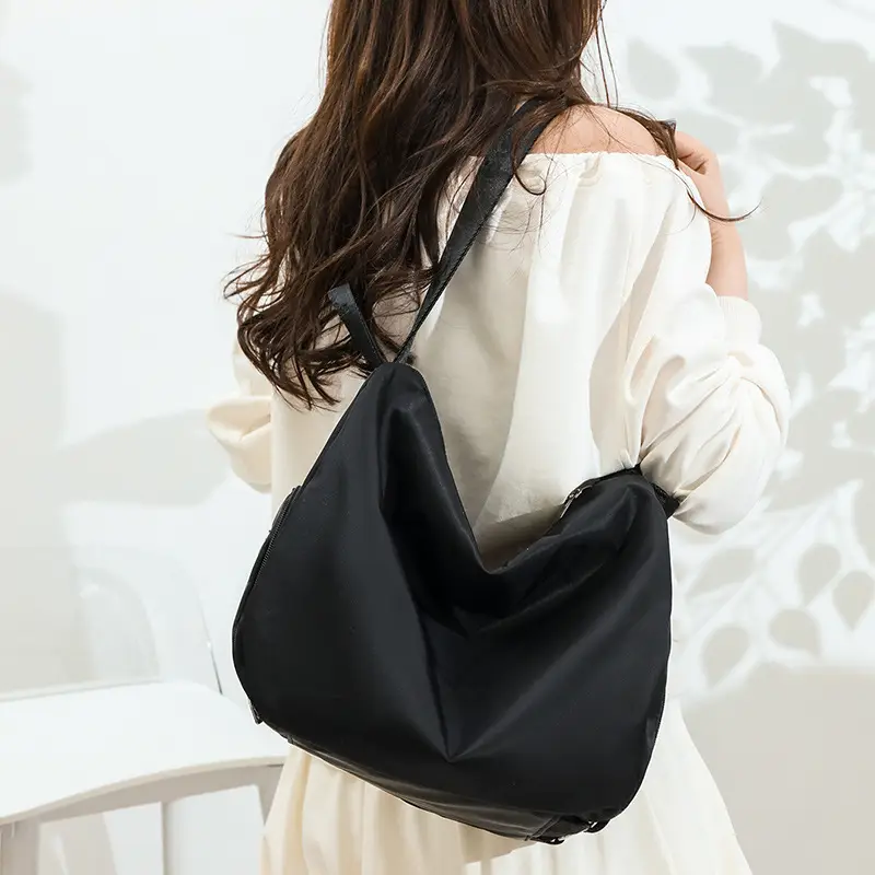 Beige One-Shoulder Crossbody Yoga Bag for Women