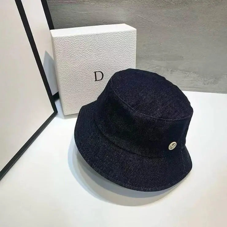 Women's Navy Blue Peaked Cap with Button — feature 11