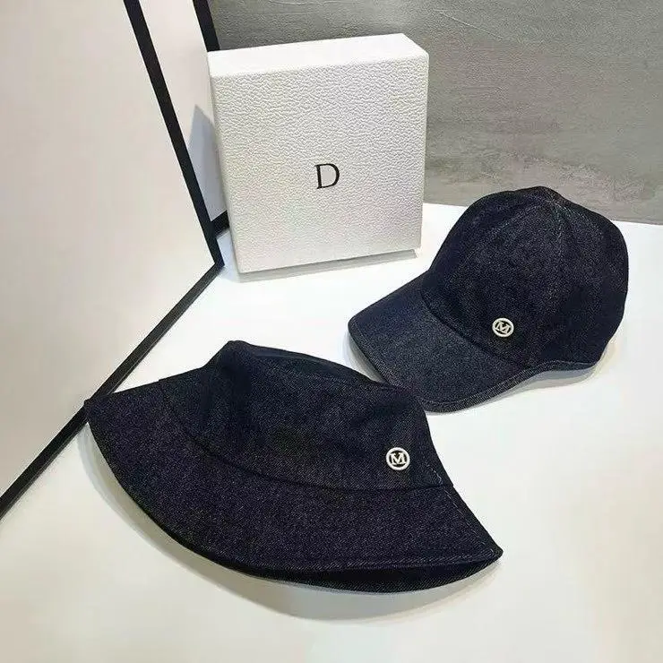 Women's Navy Blue Peaked Cap with Button — feature 7